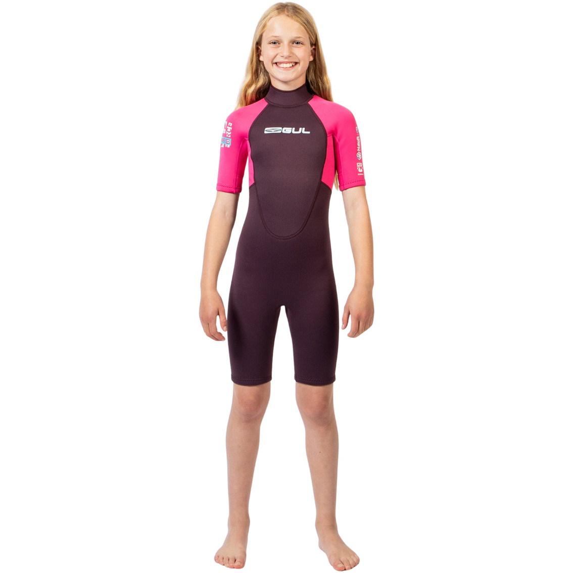 2026 Gul Bambino G-Force Natur 3/2mm Back Zip Shorty Muta GF3307-PUPI - Purple / Pink